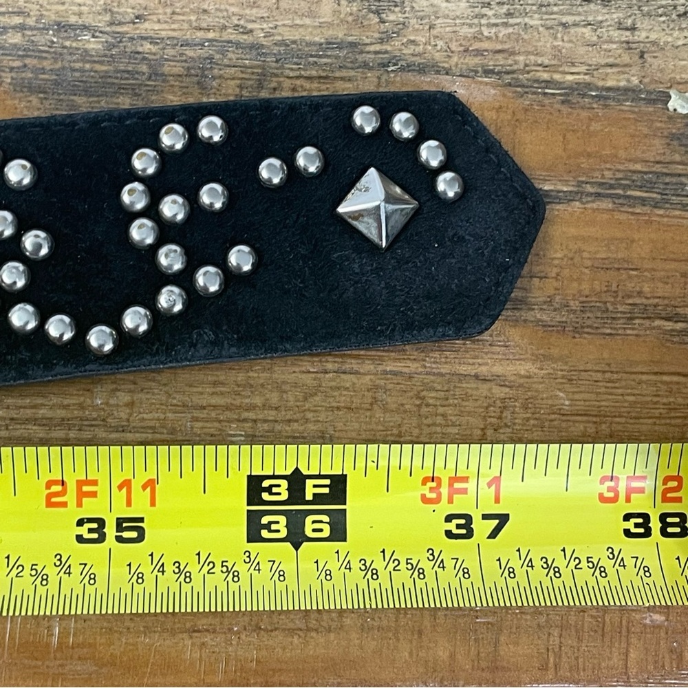 Express Genuine Studded Leather Belt Sz L - Picture 8 of 11